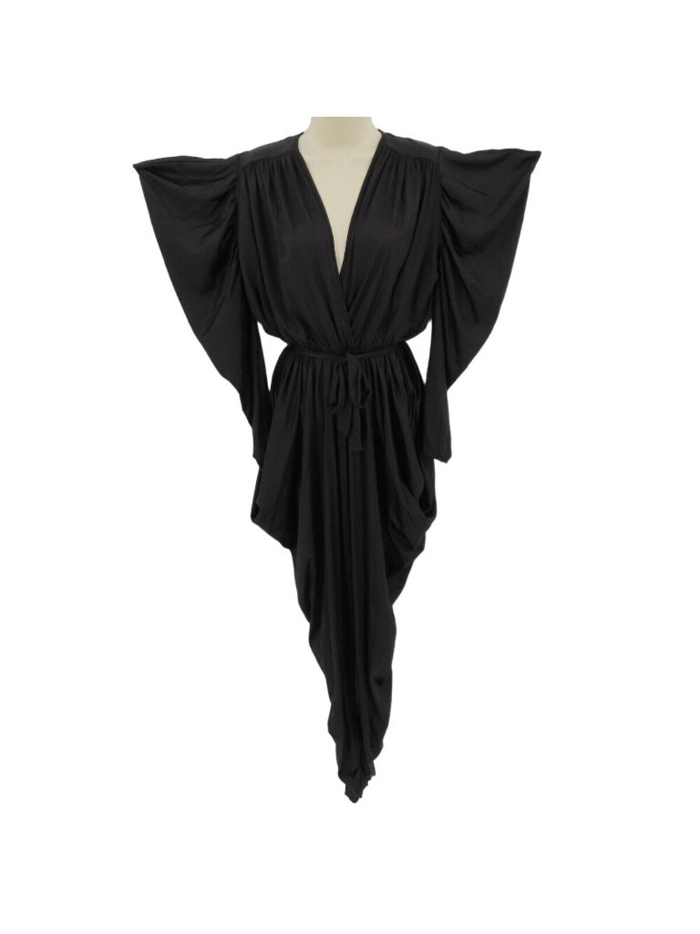 VTG Fantasy Women One Size OSFM Black Wing Shoulder Bodysuit One Piece Jumpsuit